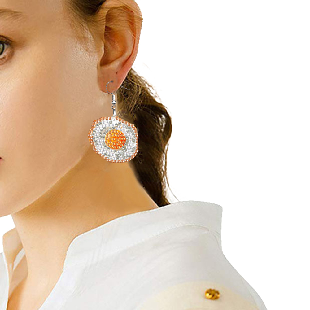 Resin Art Earrings Kit - 4 Paar doppelseitige Diamant-Malerei-Ohrringe, Diamant-Kunst-Ohrring-Bastelset, DIY-Ohrring-Bastelset