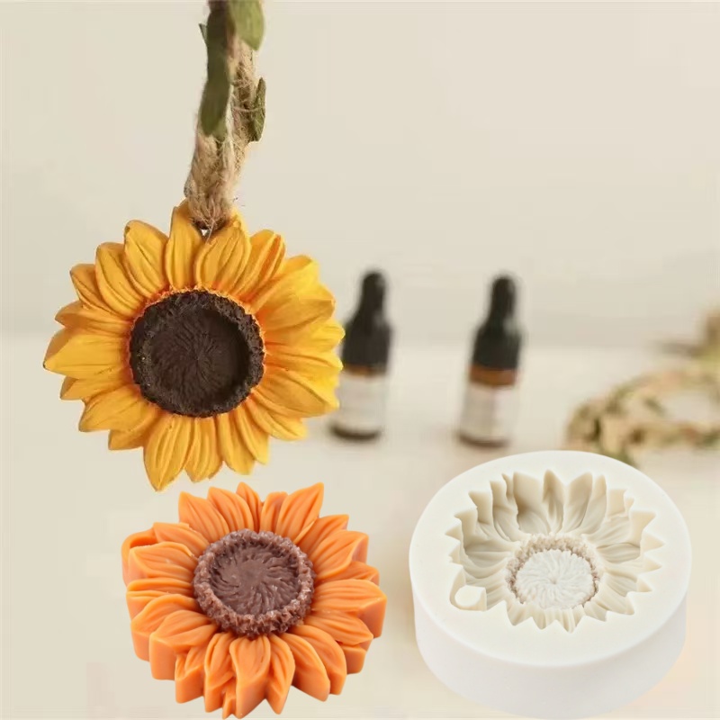 Resin Art Clay - 3D Sonnenblume Kerze Form Silikon Seife