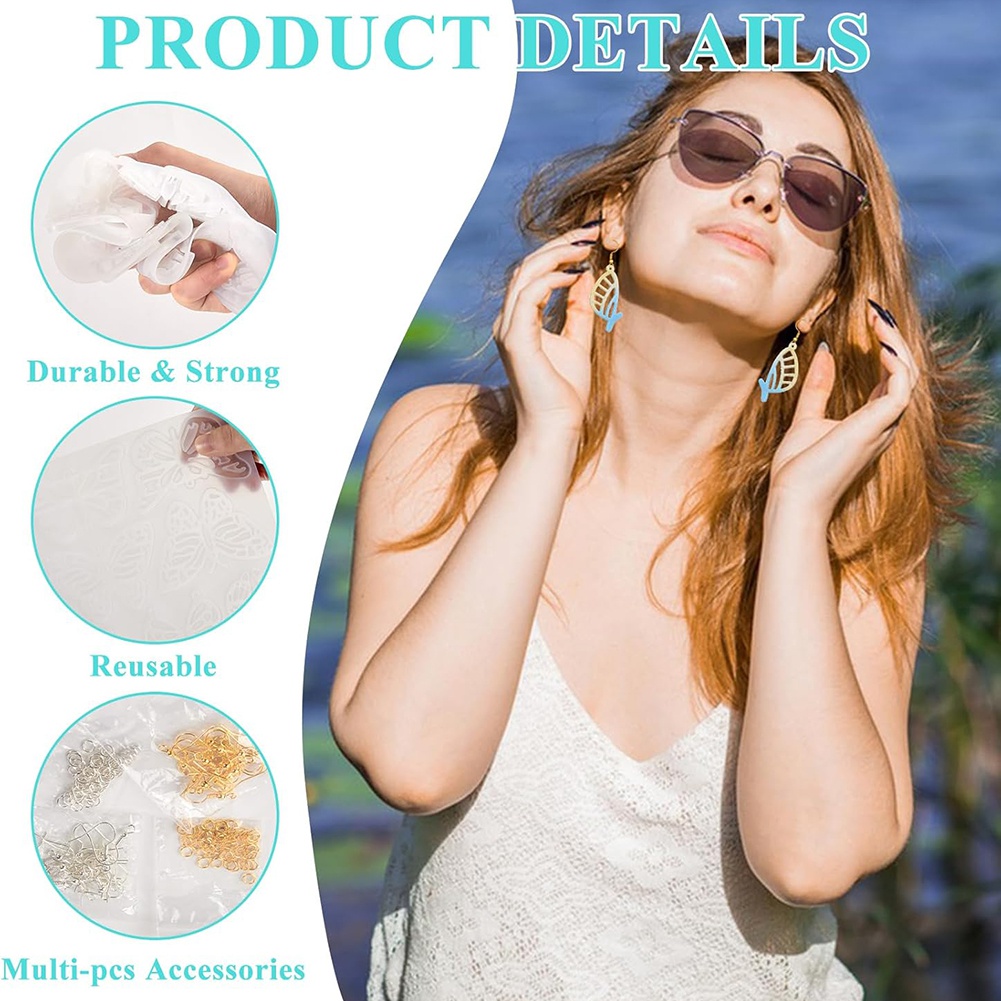 Resin Art Earrings Kit - A78I 143-teiliges Harz-Ohrringformen-Set Silikon-Harzformen für Schmuck,