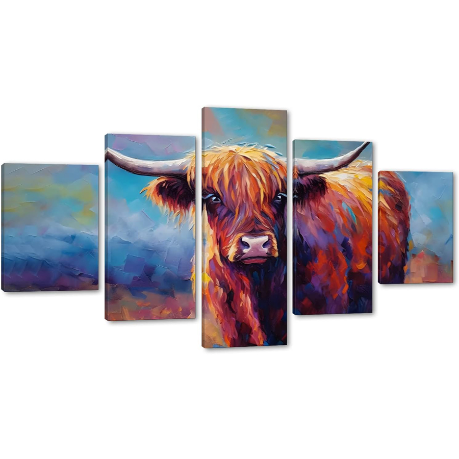 Resin Art Images - 5 Highland Cow Bilder Diamant Malerei