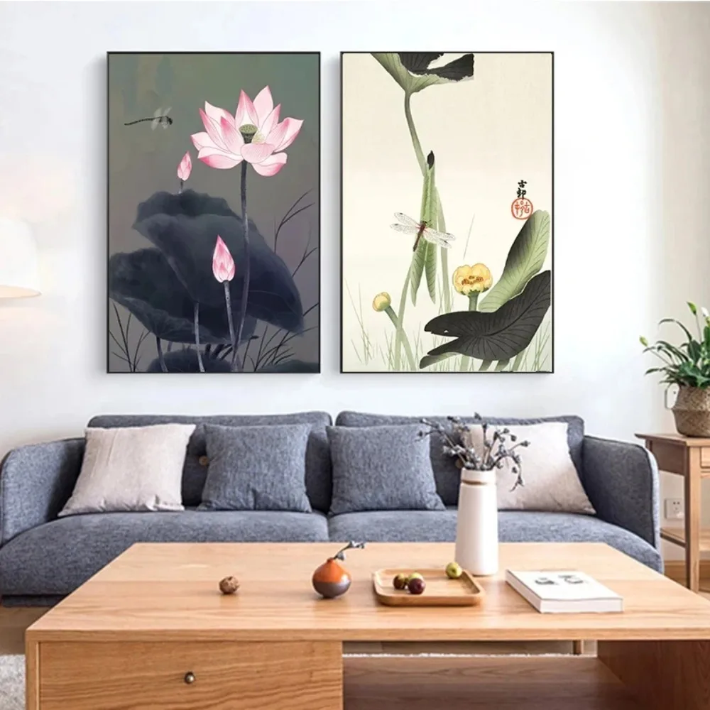 Resin Art And Deco - Traditionelles Vintage-Retro-Kunstposter mit Lotusblütenblatt-Landschaft, Diamantmalerei, Wanddruck,