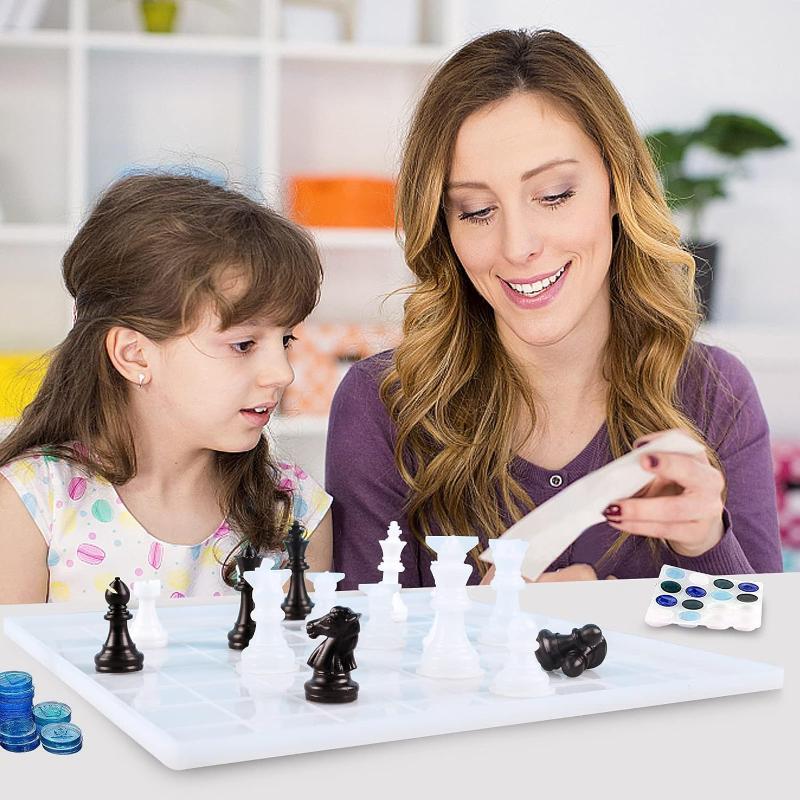 Harz-Schachspiel-Form mit Scha – Resin Art Table Bewertung und Preis