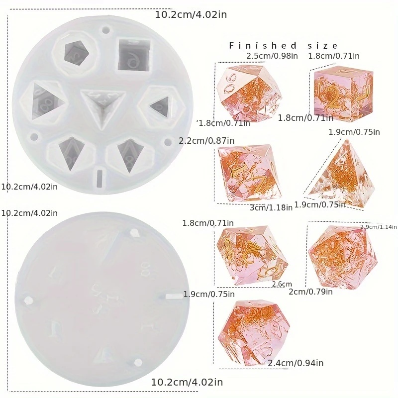 1 Satz Silikonharz-Gussformen, – Resin Art Table Bewertung und Preis